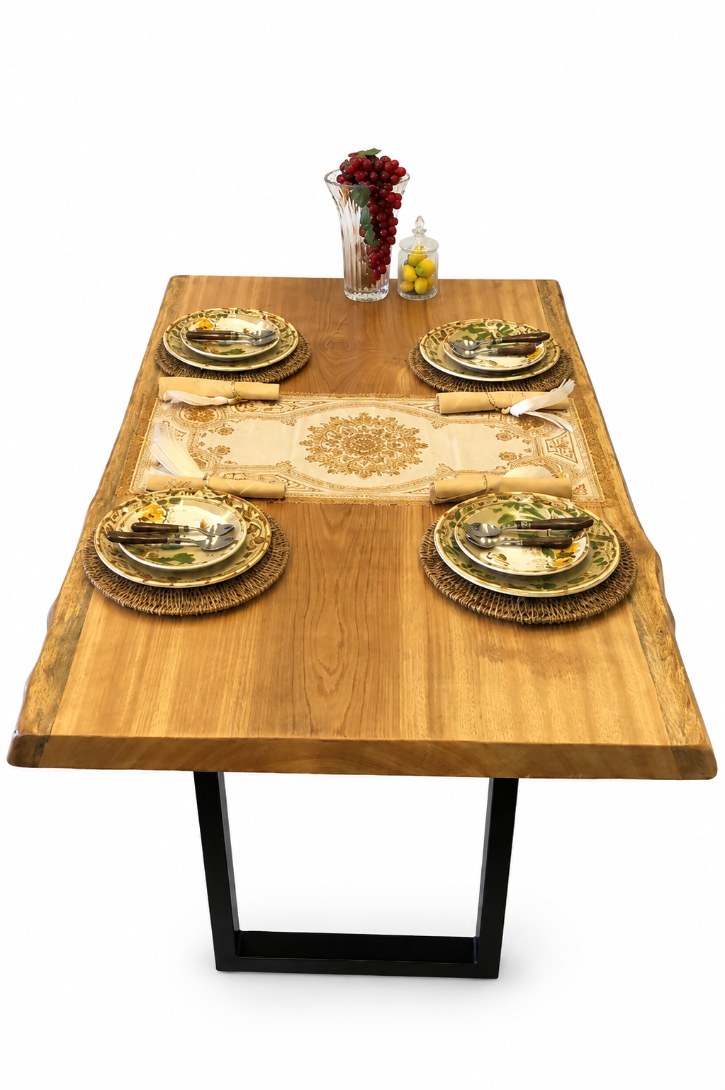 Mesa de Madeira Nobre Pequiá – Prancha Única 150x85cm | Ideal para Sacadas e Ambientes Compactos