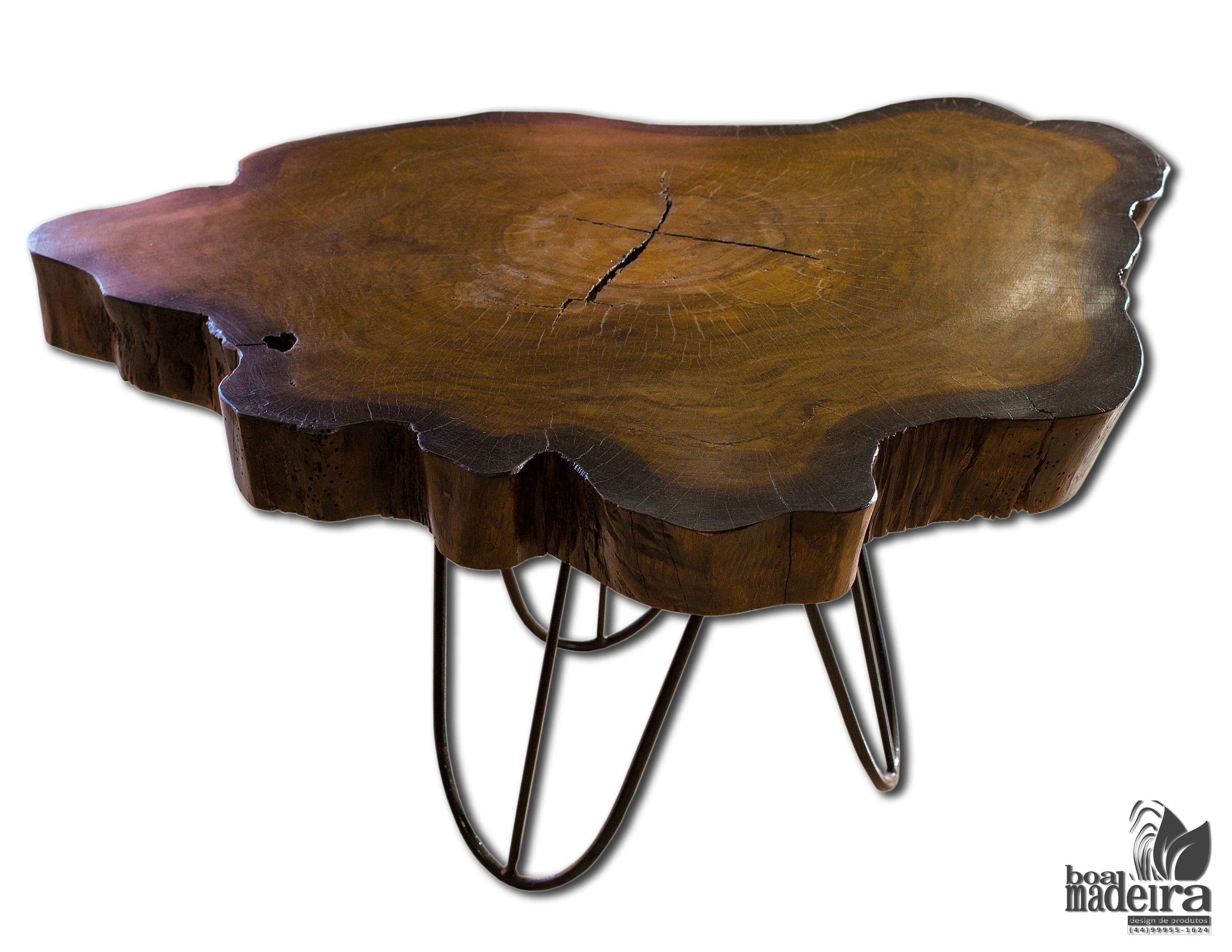 Mesa de Centro Bolacha pés Metal